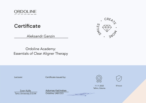 Ordoline certificate 11.11.22